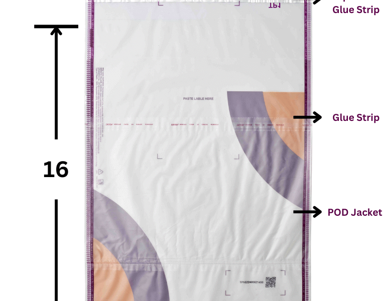 12x16 Inches Meesho Printed Transparent Courier Poly Bags | With POD | 25 Pieces |