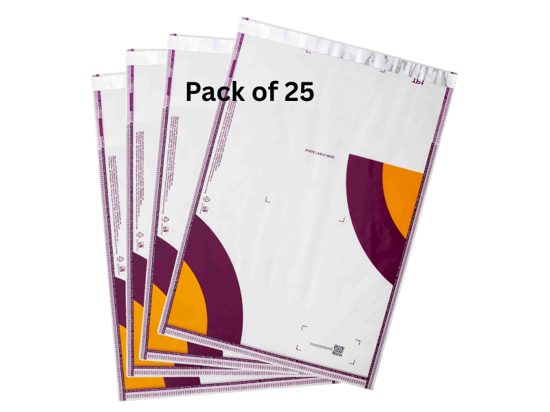 10x12 Inches Meesho Transparent Courier Poly Bags / Courier Covers | With POD | 25 Pieces | Barcoded